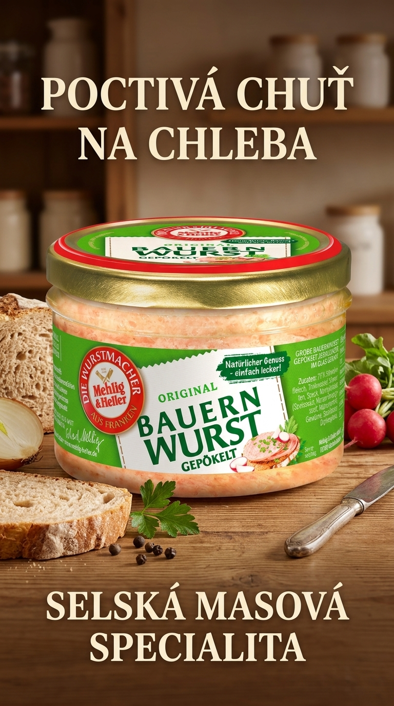Mehlig & Heller selská klobásová specialita ve skle 200 g - lifestyle poster