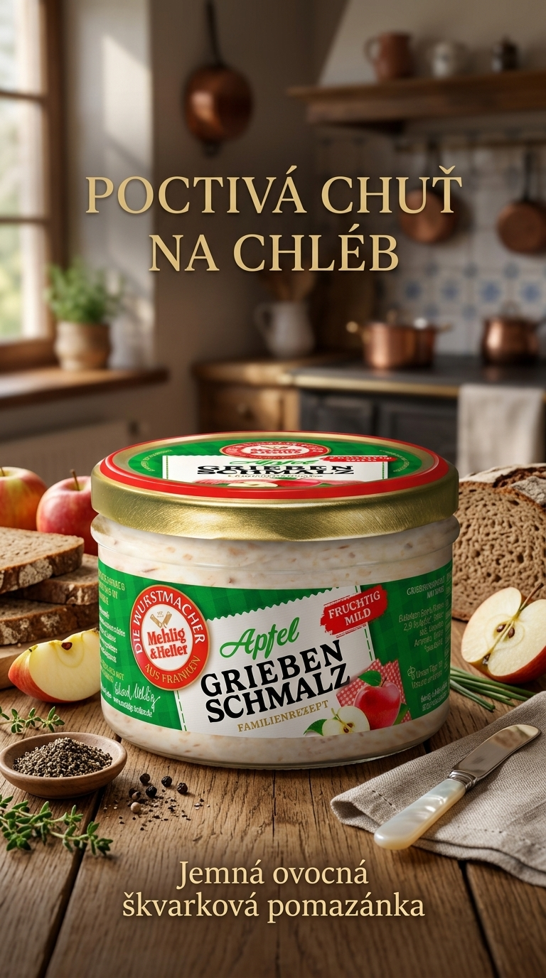 Mehlig & Heller škvarková pomazánka s jablky 160 g - lifestyle poster