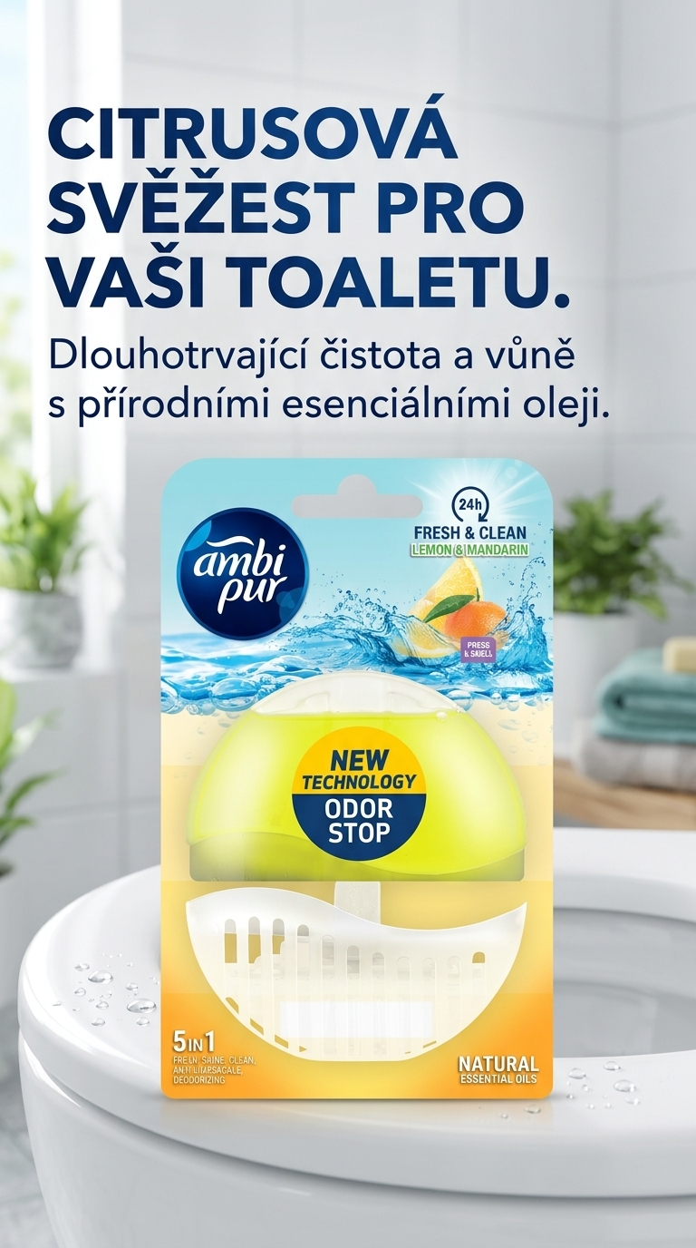 Ambi Pur tekutý WC blok Lemon & Mandarin 55 ml - lifestyle poster