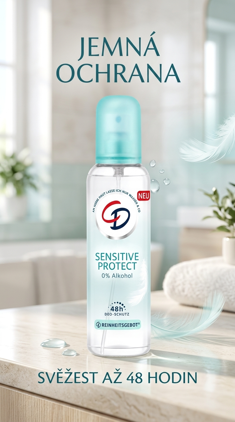 CD deo atomizér Sensitive Protect 0% alkohol 75 ml - lifestyle poster