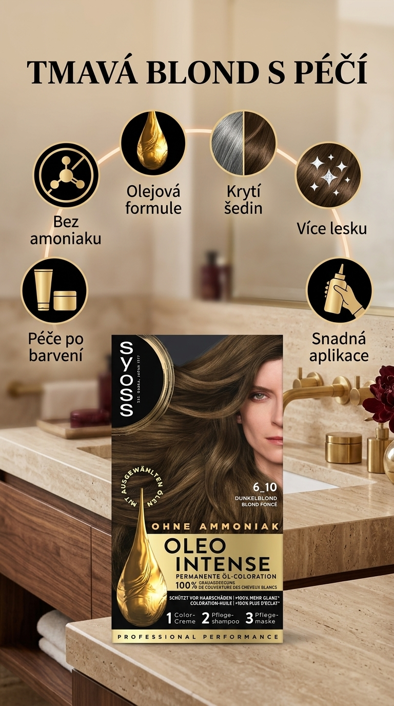 Syoss Oleo Intense 6-10 Tmavá blond - mobilní infografika