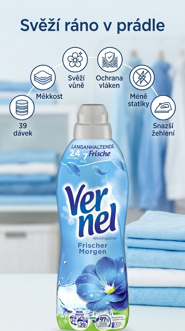 Vernel aviváž Svěží ráno 39 dávek, 858 ml - mobilní infografika