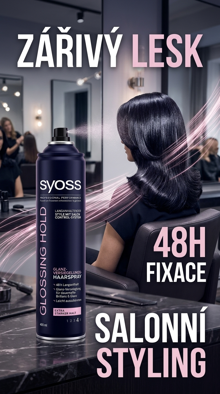 Syoss lak na vlasy Gloss Hold pro lesk a fixaci 400 ml - lifestyle poster