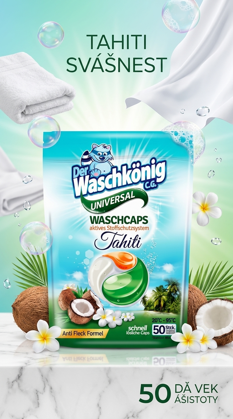 WaschKönig kapsle na praní TRIOCAPS Tahiti Universal 50 ks - lifestyle poster