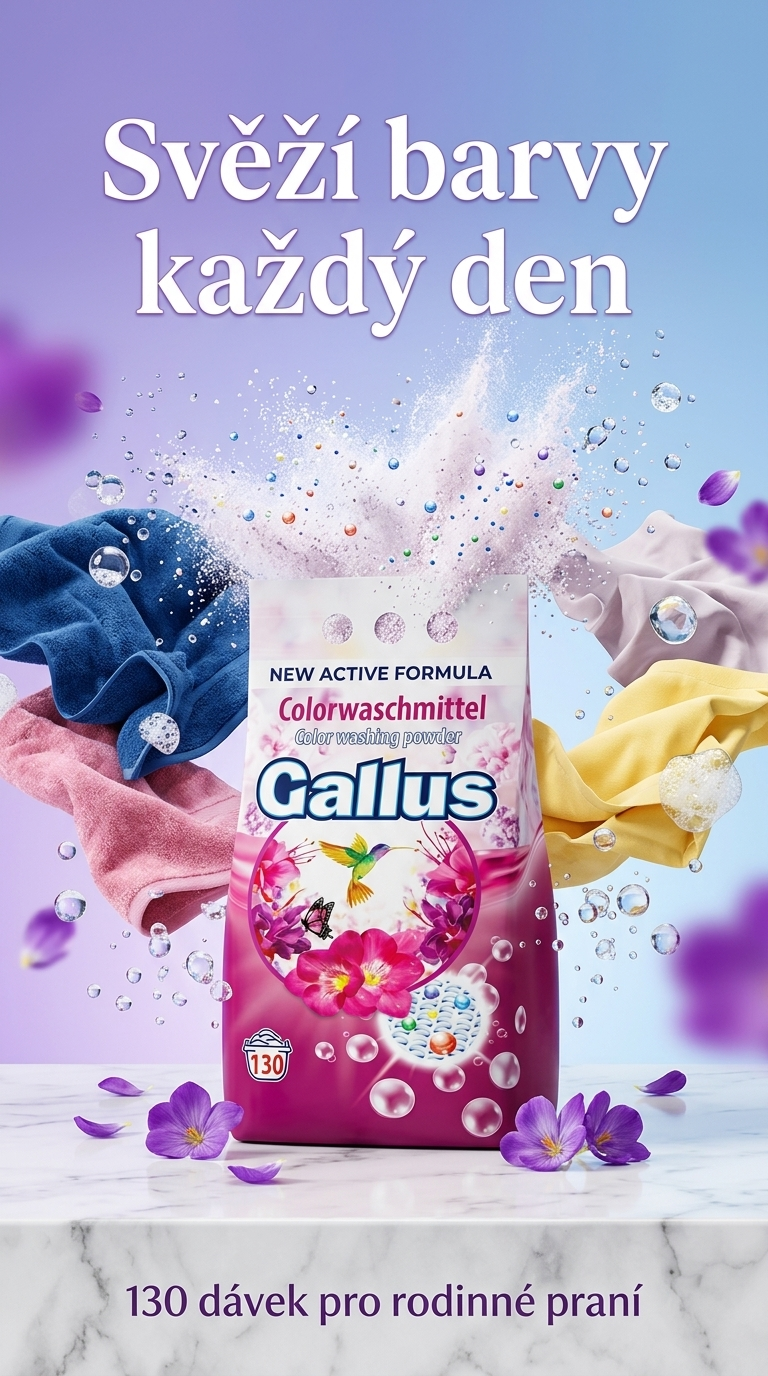 Gallus prací prášek na barevné prádlo 130 dávek 8,45 kg - lifestyle poster