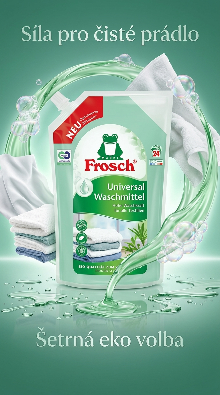 Frosch Eko univerzální gel na praní 1,8 l, 24 praní - lifestyle poster