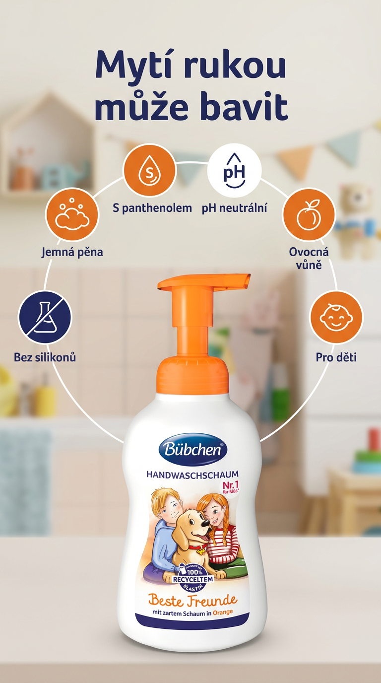 Bübchen dětská pěna na mytí rukou Nejlepší kamarád 300 ml - mobilní infografika