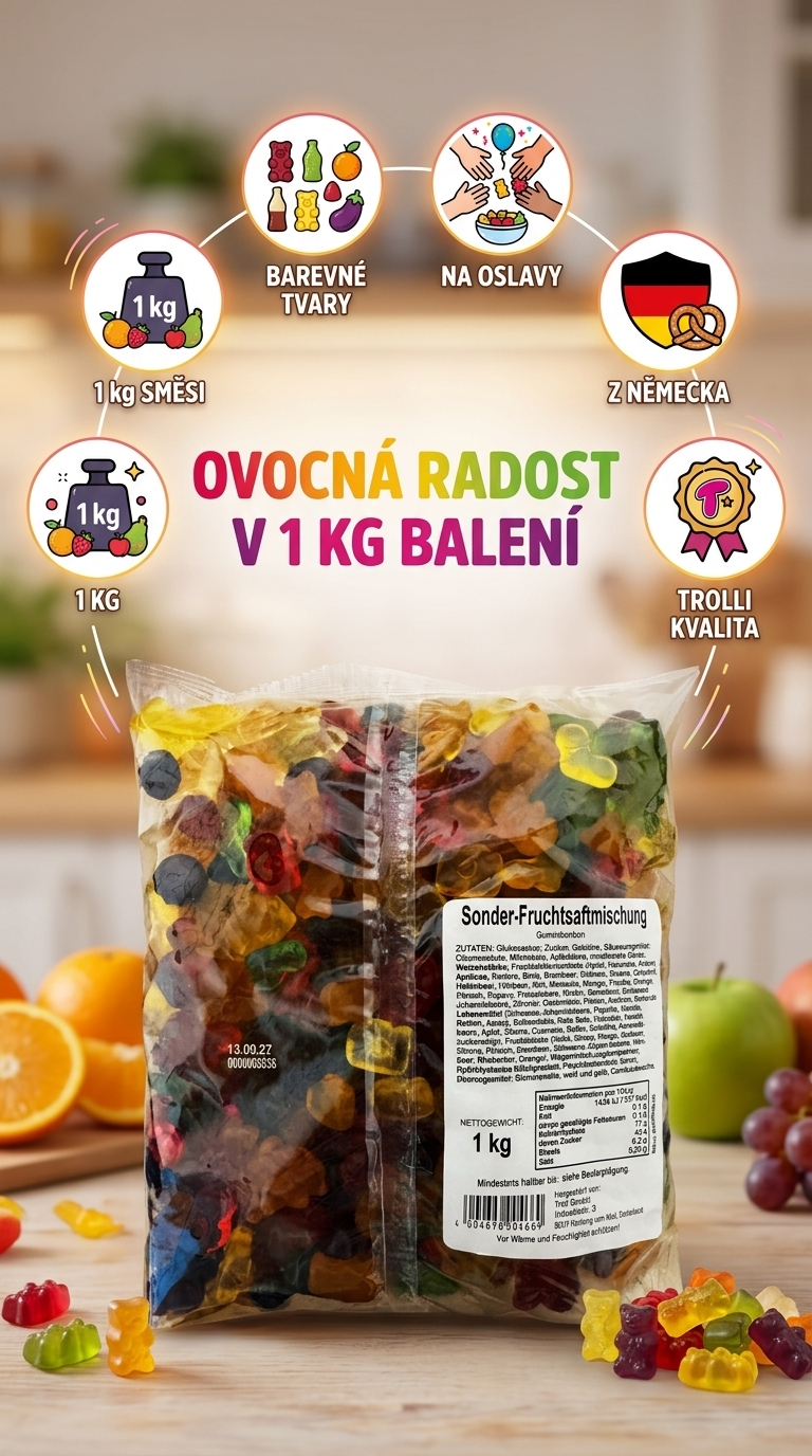 Trolli ovocná želé směs 1 kg - mobilní infografika