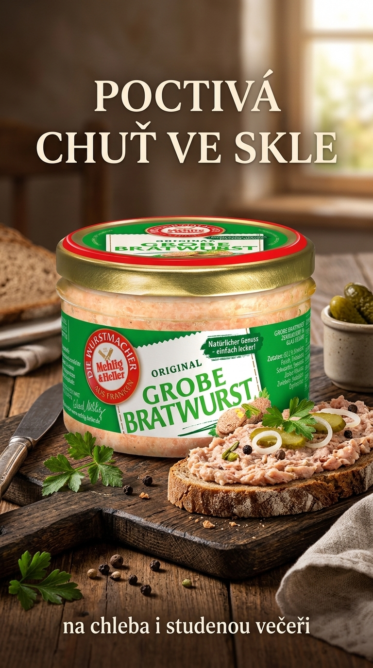 Mehlig & Heller hrubá klobásová pomazánka ve skle 200 g - lifestyle poster