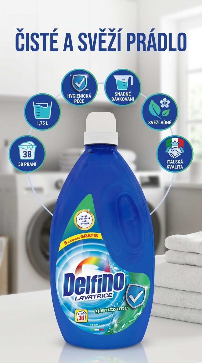 Delfino Igienizzante prací gel – přehled výhod