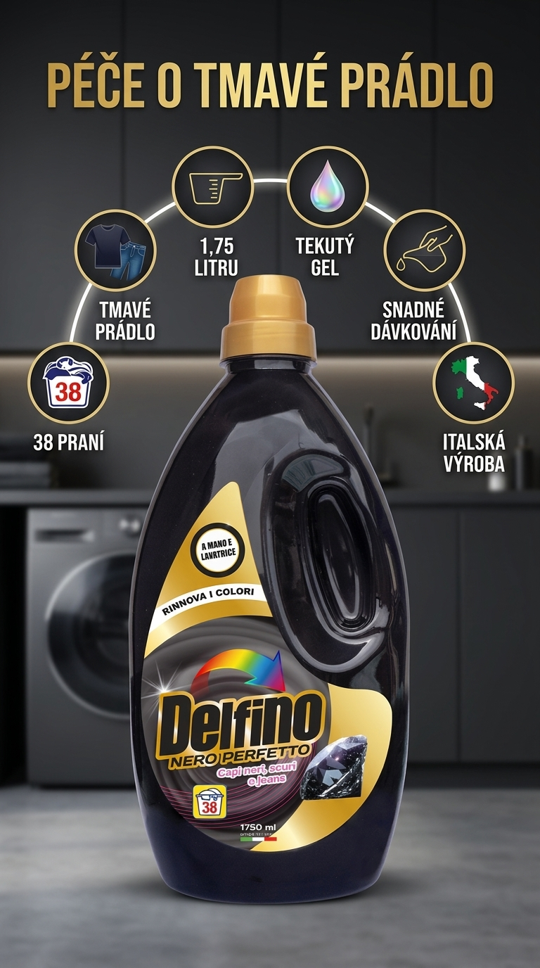 Delfino Nero Perfetto prací gel na tmavé prádlo – přehled vlastností