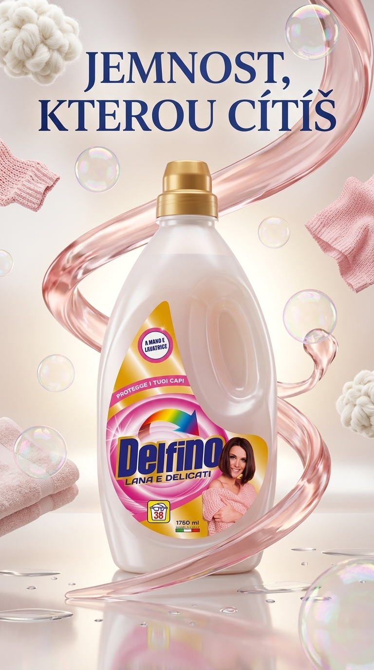 Delfino prací gel na vlnu a jemné prádlo 38 praní, 1,75 l - lifestyle poster