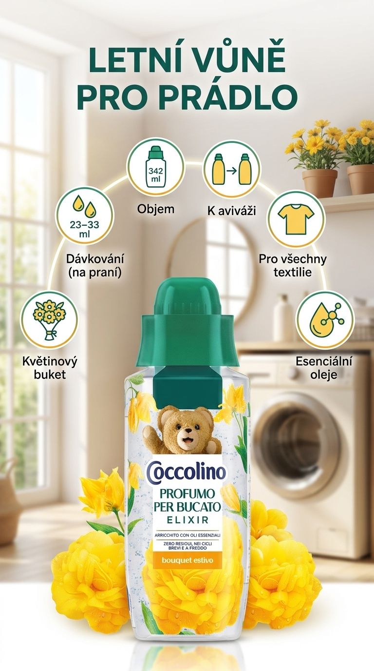 Coccolino Bouquet Estivo prací parfém – přehled vlastností
