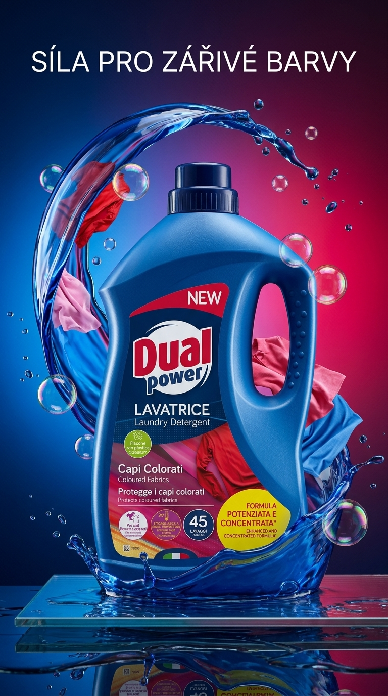 Dual Power Colorati prací gel na barevné prádlo 45 praní, 1,8 l - lifestyle poster