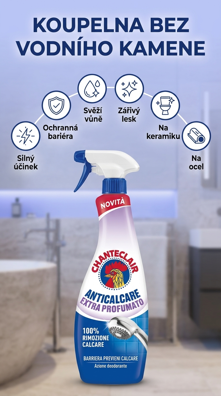 Chanteclair parfémovaný odstraňovač vodního kamene - mobilní infografika