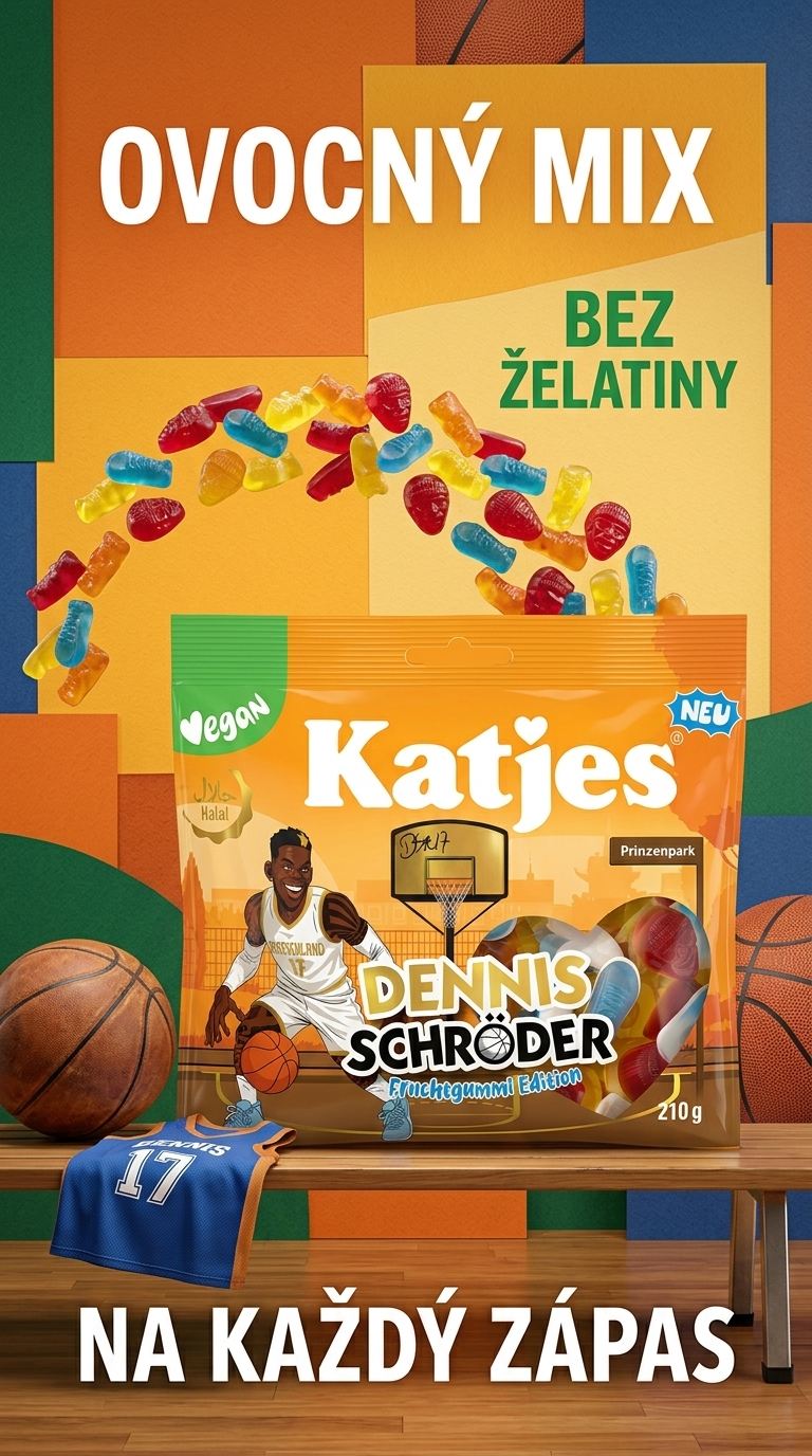 Katjes Dennis Schröder ovocné želé 210 g - lifestyle poster
