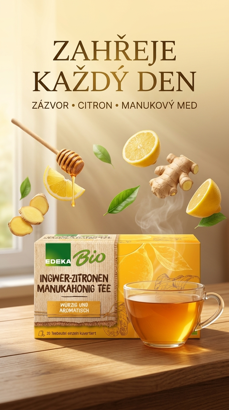 Edeka Bio zázvorovo-citronový čaj s manukovým medem, 20 sáčků, 40 g - lifestyle poster