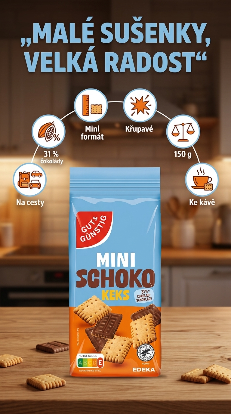 G&G mini sušenky s mléčnou čokoládou – mobilní infografika