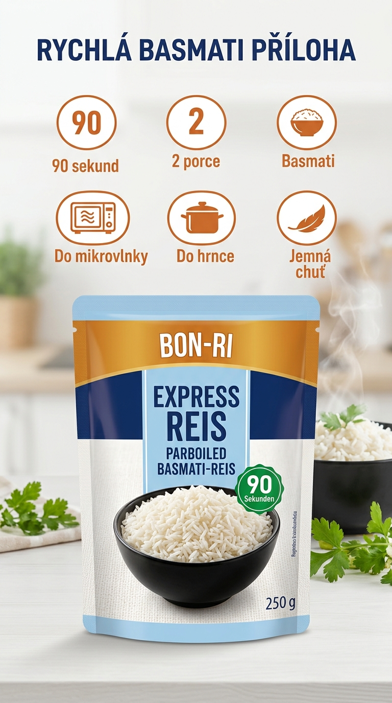 BON-RI expresní basmati rýže 250 g - mobilní infografika