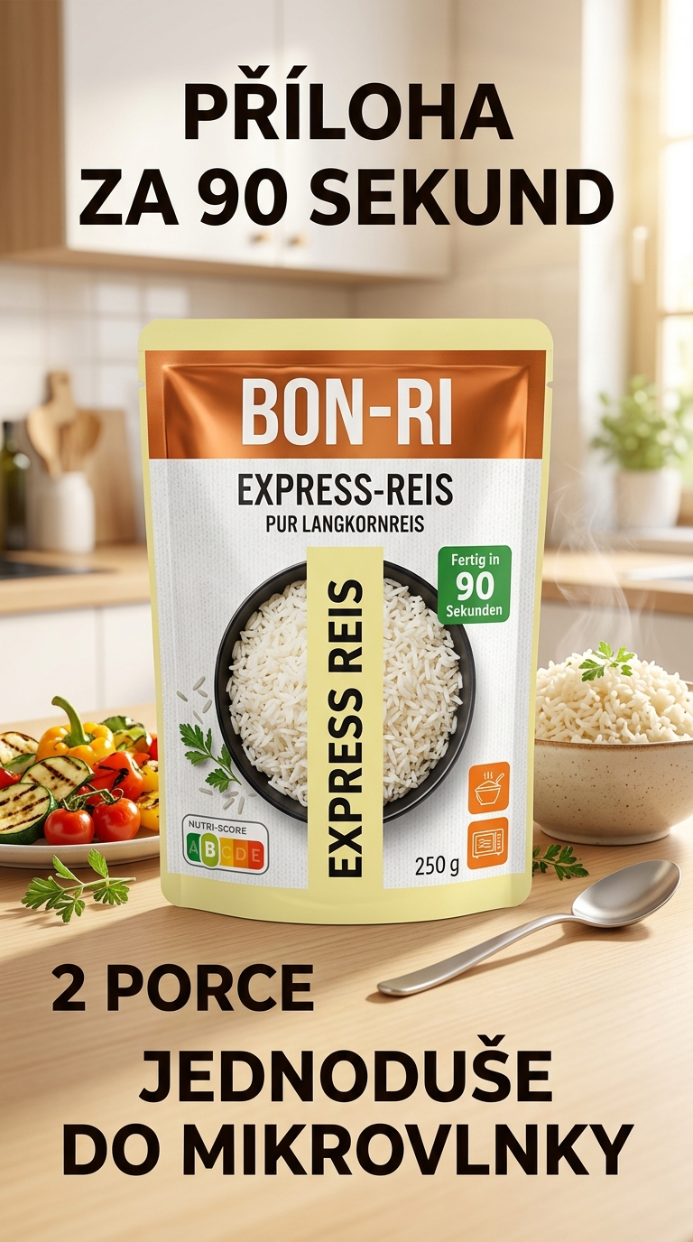 BON-RI hotová dlouhozrnná rýže do mikrovlnky 250 g - lifestyle poster