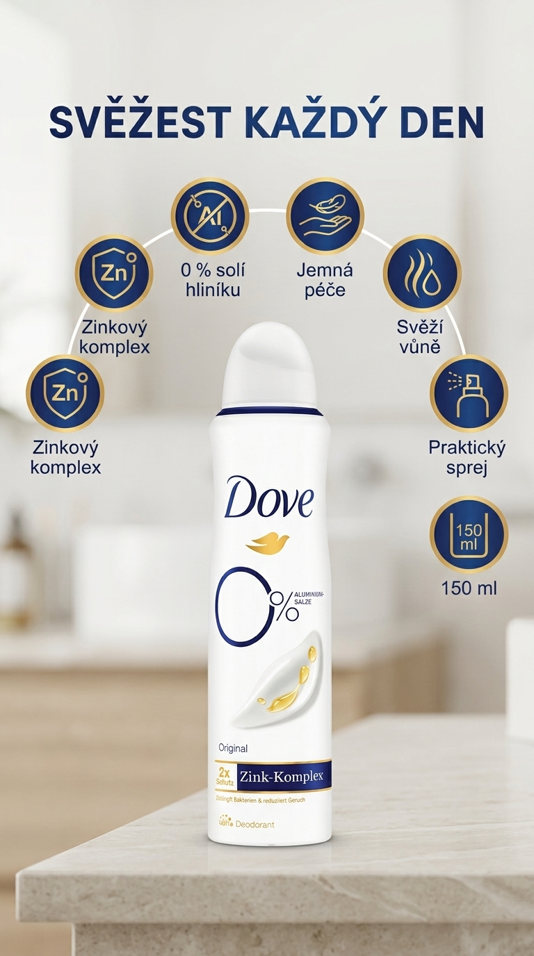 Dove deodorant Original 150 ml - mobilní infografika