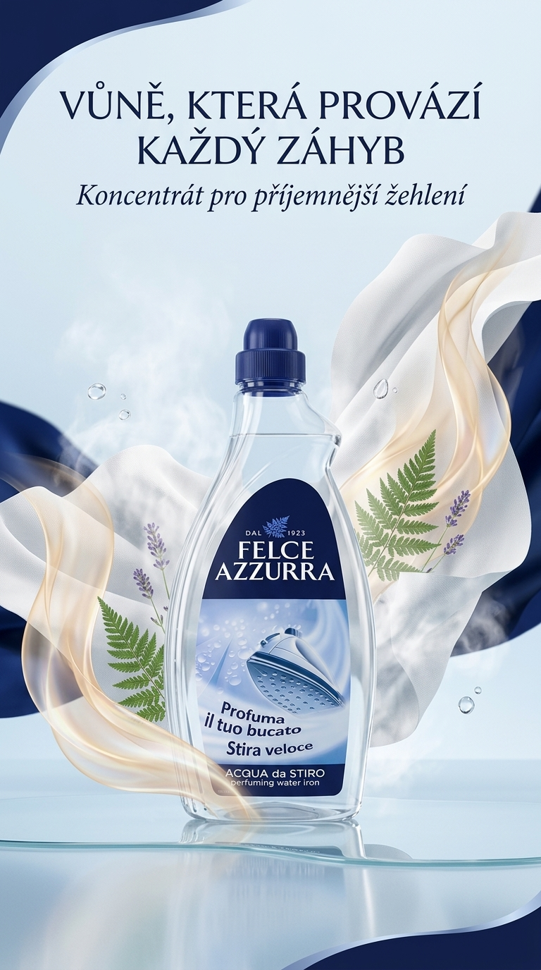 Felce Azzurra koncentrovaná parfémovaná voda do žehličky 1 l – voňavý rituál žehlení