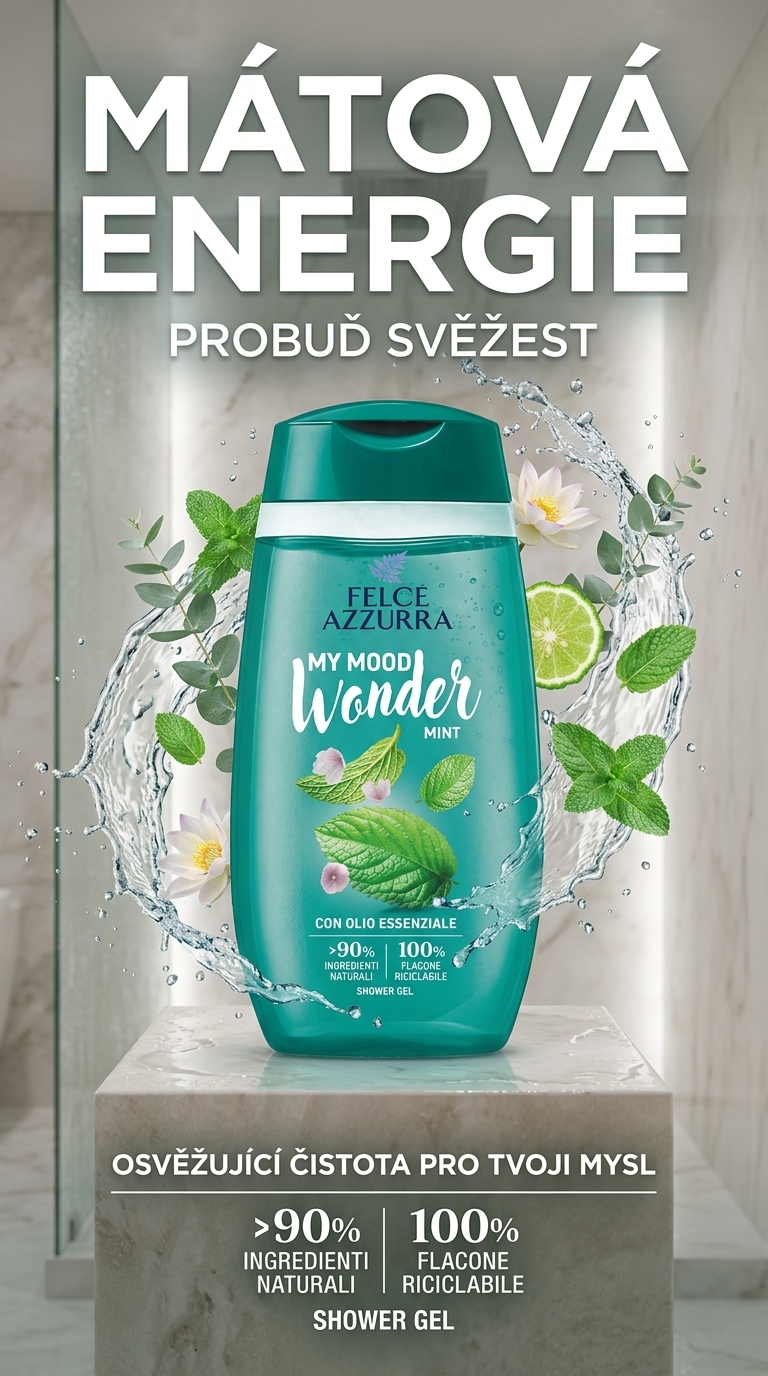 Felce Azzurra Wonder Mint – mátová energie ve sprše