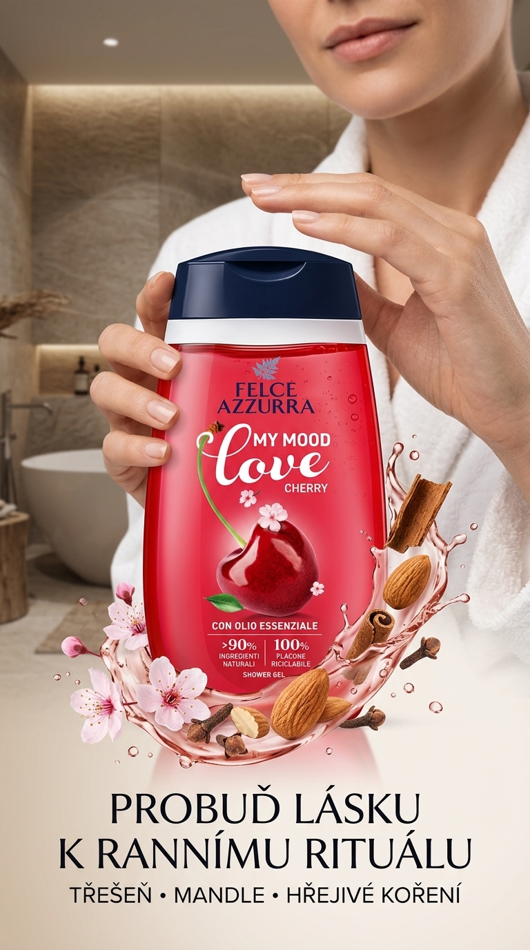 Felce Azzurra Love Cherry – voňavý sprchový rituál