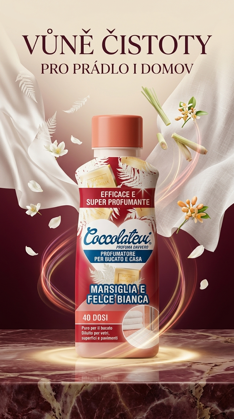 Coccolatevi parfém na prádlo a do domácnosti s vůní marseillského mýdla a bílé kapradiny 250 ml - vůně pro prádlo i domov