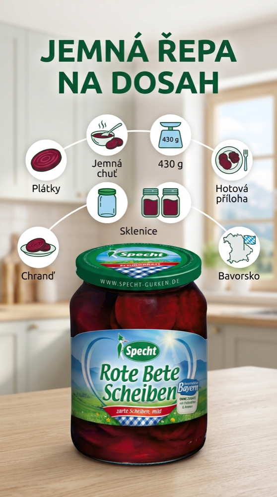 Specht červená řepa 670 g – mobilní přehled vlastností