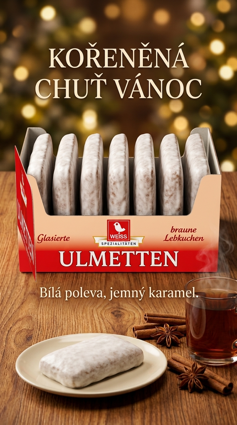 Weiss Ulmetten kořeněné perníky s cukrovou polevou 7 ks, 175 g - sváteční lifestyle poster