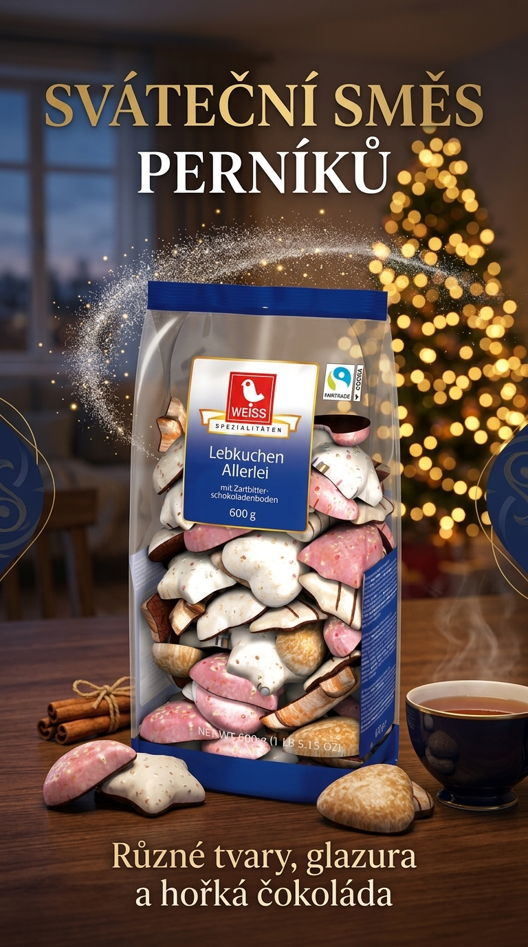 Weiss pestrá směs glazovaných perníků s hořkou čokoládou 600 g - lifestyle poster