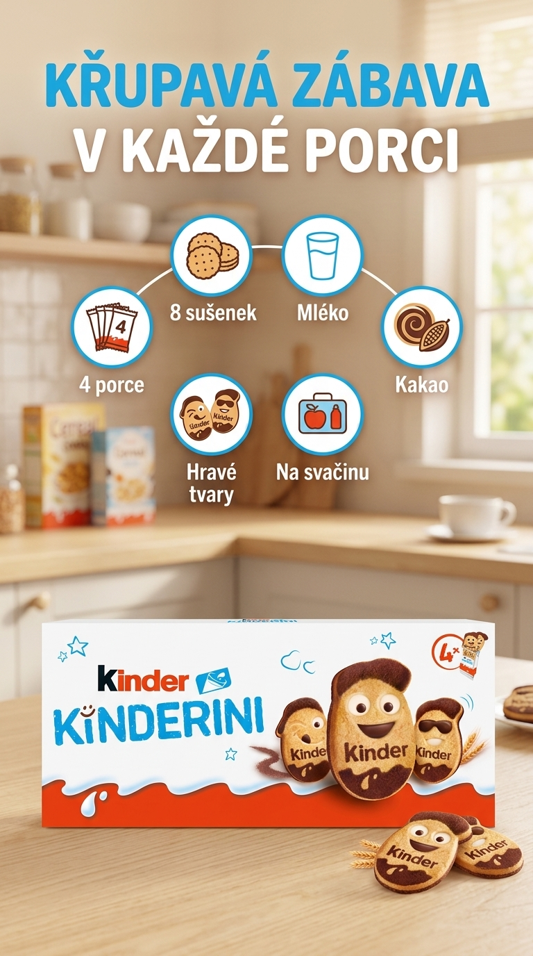 Kinder Kinderini 4 × 25 g – mobilní infografika