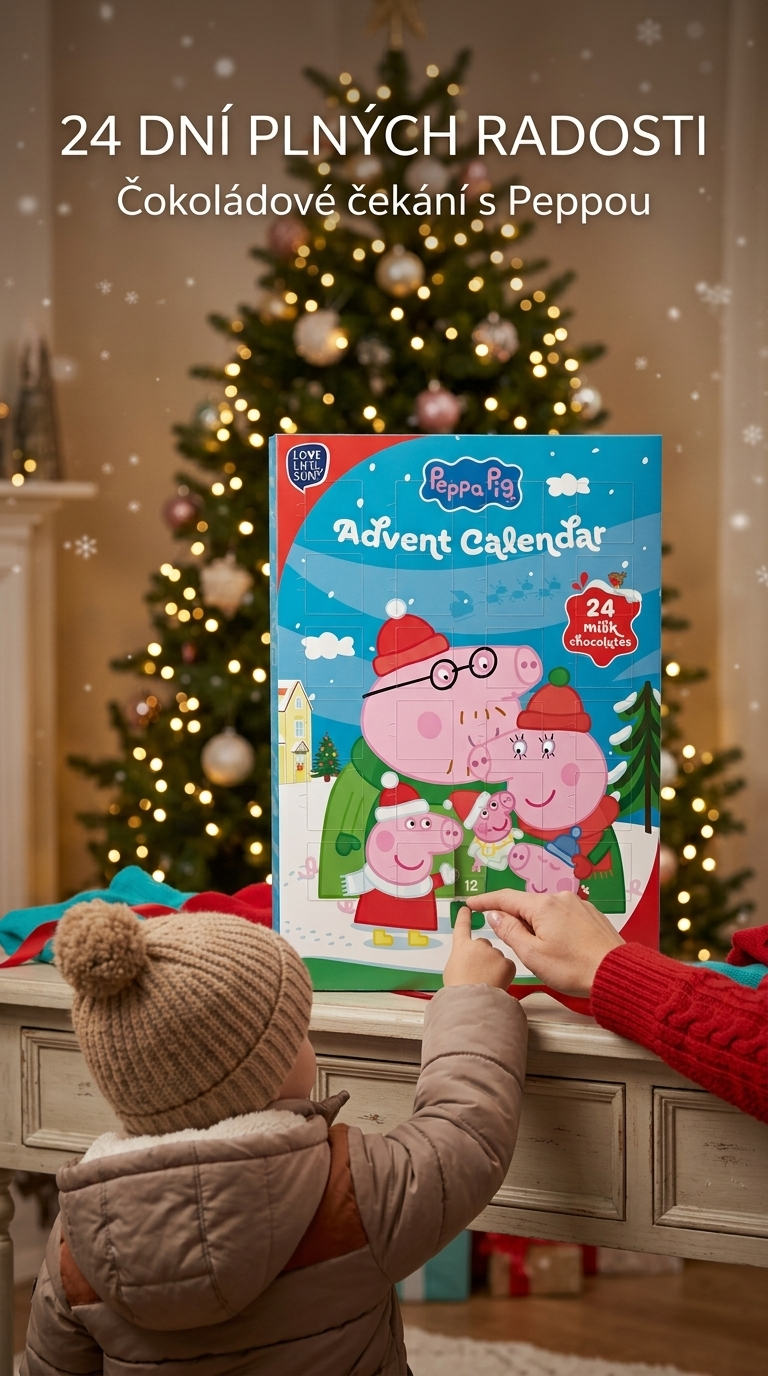 Hasbro Peppa Pig čokoládový adventní kalendář 50 g - vánoční lifestyle poster