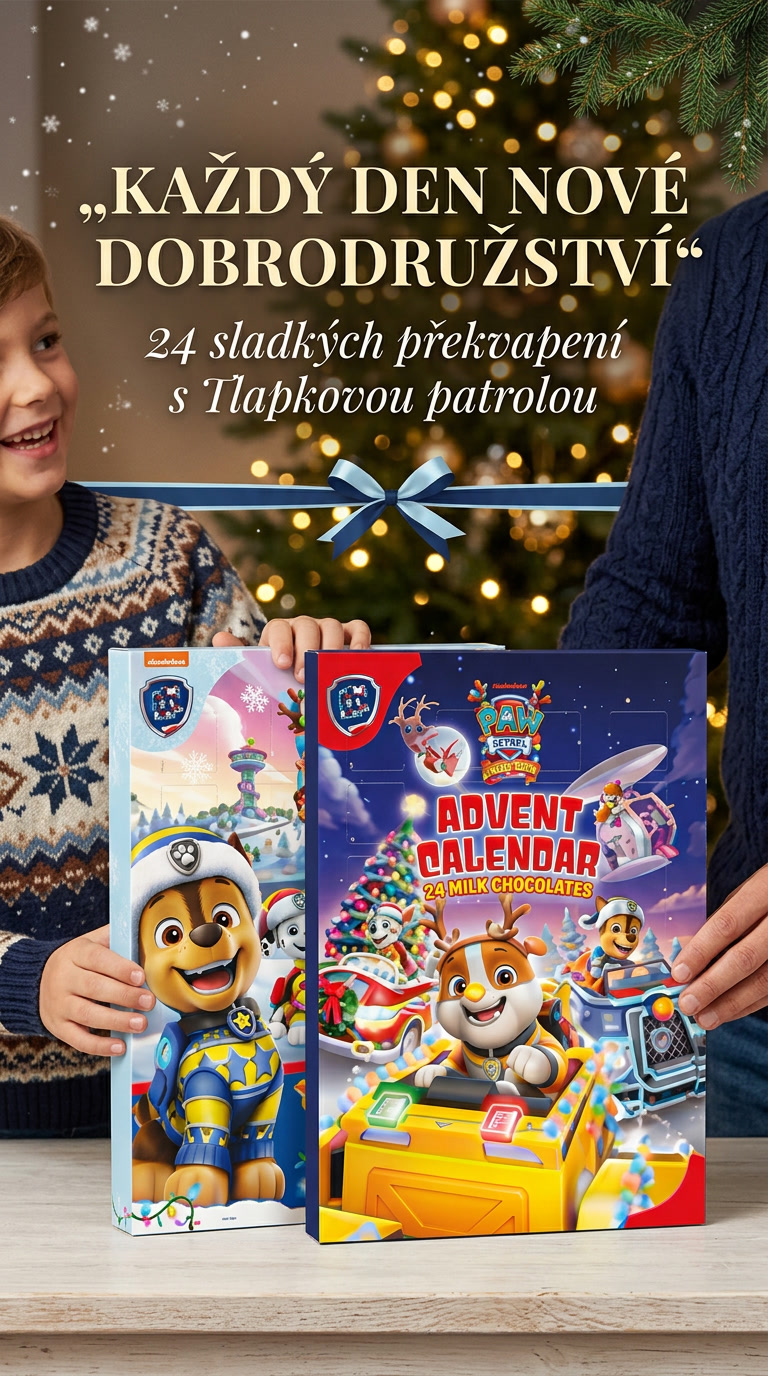 Paw Patrol adventní kalendář s mléčnou čokoládou 50 g – vánoční lifestyle poster