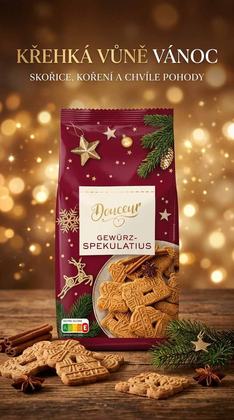 Douceur kořeněné Spekulatius sušenky 600 g - vánoční lifestyle poster