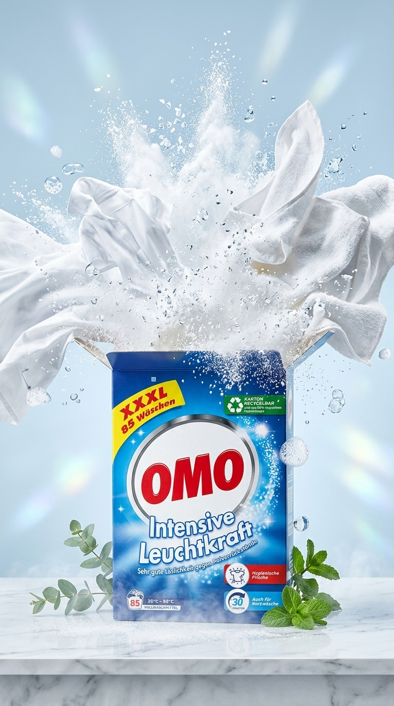 OMO Intensive Leuchtkraft - reklamní lifestyle poster pracího prášku