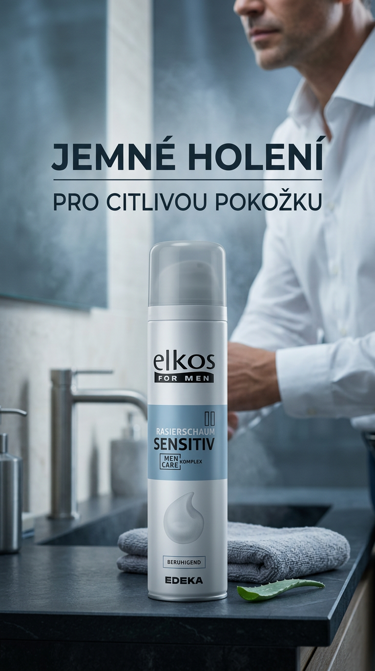 Elkos pánská pěna na holení pro citlivou pokožku 300 ml - lifestyle poster