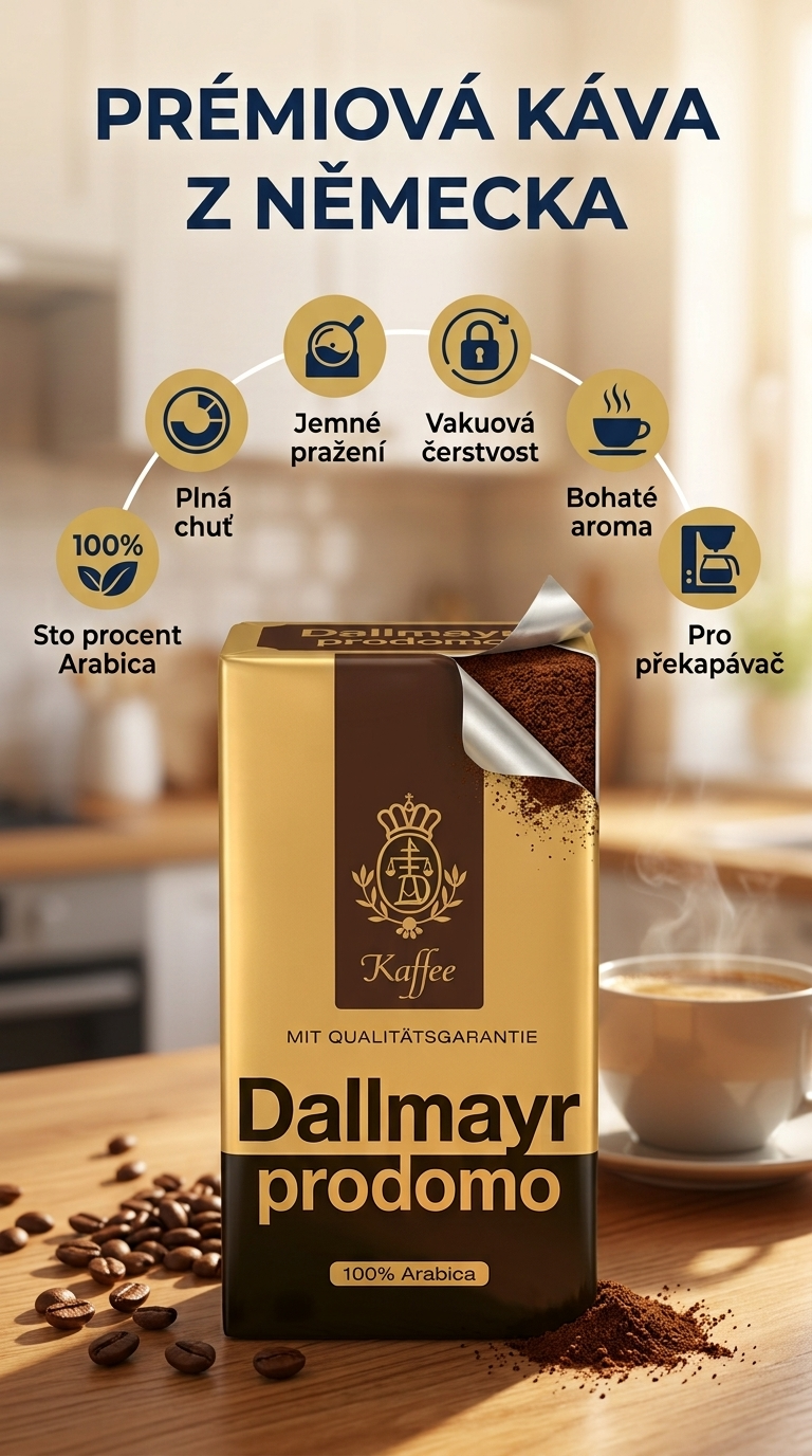Dallmayr Prodomo mletá káva 500 g - mobilní infografika