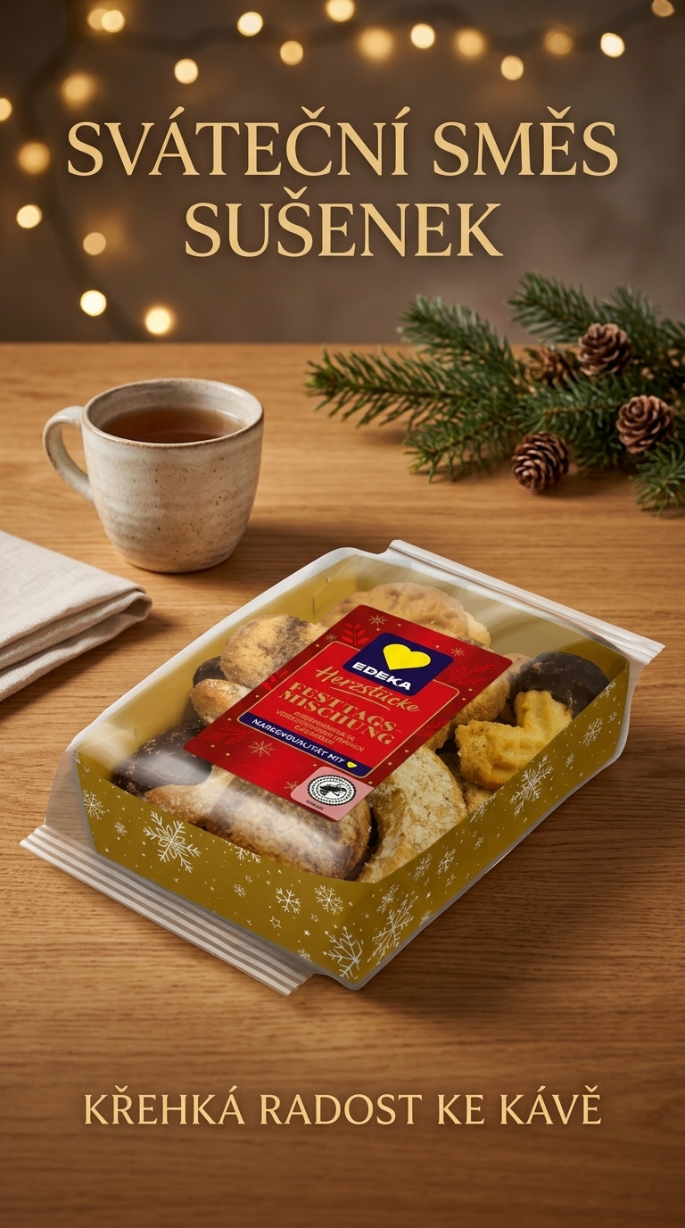Edeka Herzstücke sváteční směs sušenek - sváteční servírování