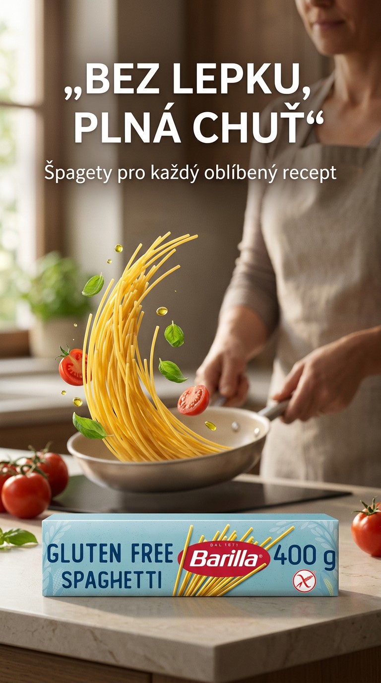 Barilla bezlepkové špagety - italský lifestyle poster