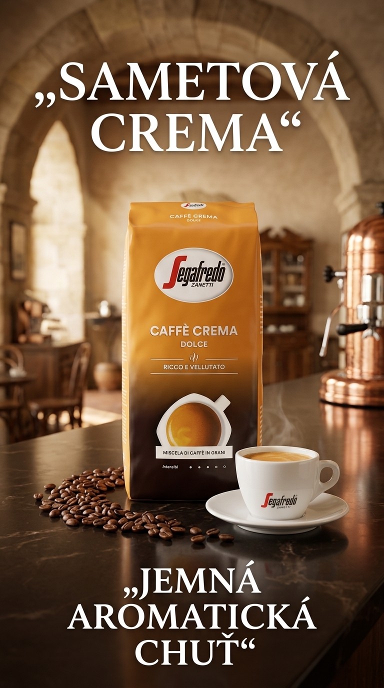 Segafredo Caffè Crema Dolce - kávový lifestyle poster