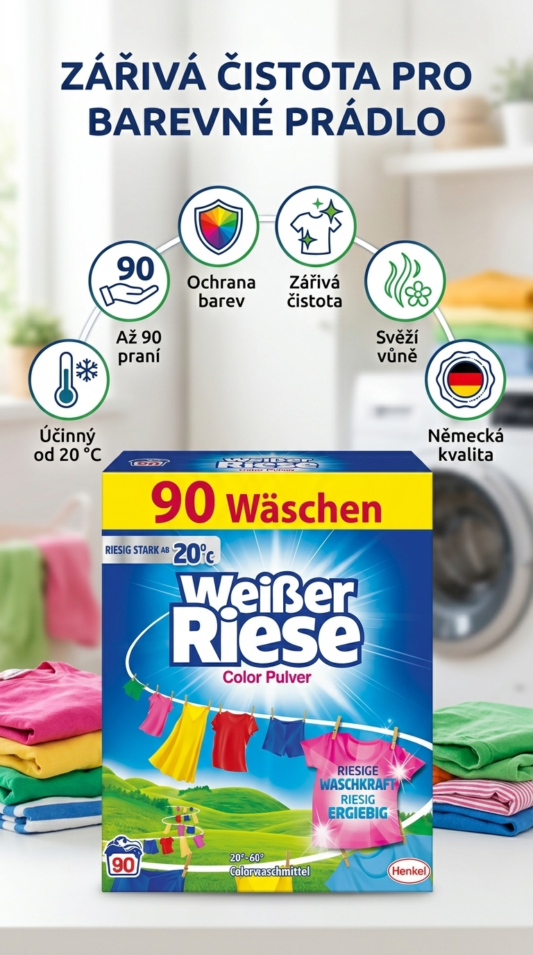 Weisser Riese Color prací prášek - mobilní infografika