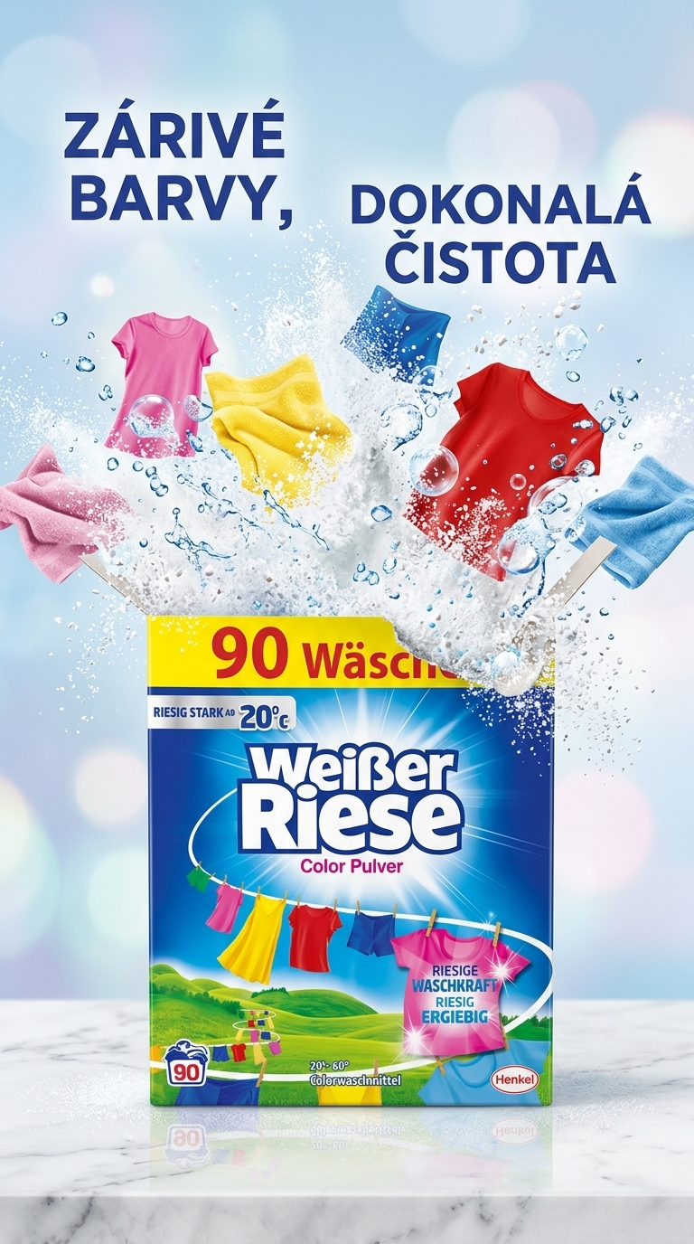 Weisser Riese Color prací prášek - zářivé barvy a dokonalá čistota
