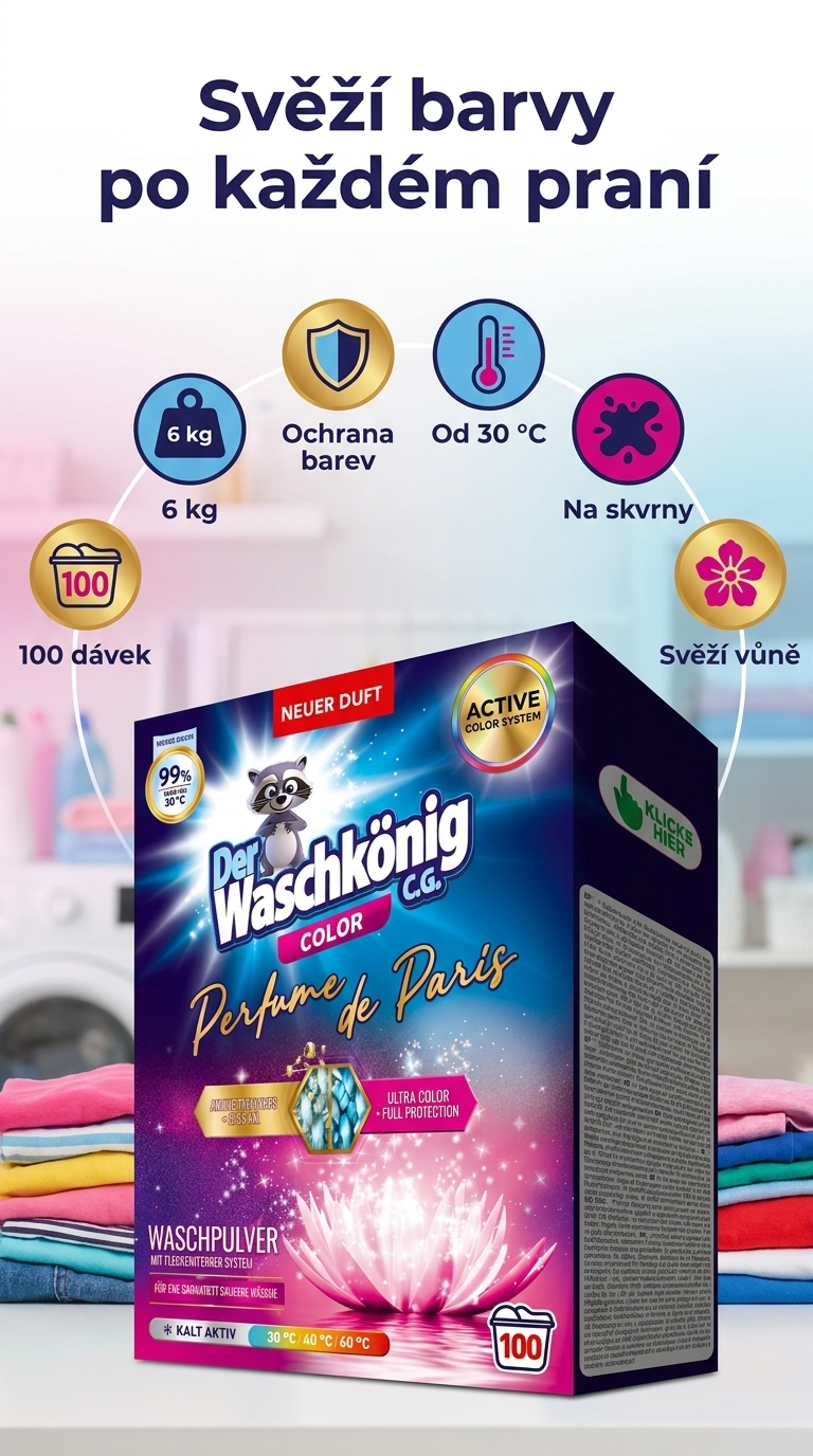 Waschkönig Perfume de Paris Color - mobilní infografika