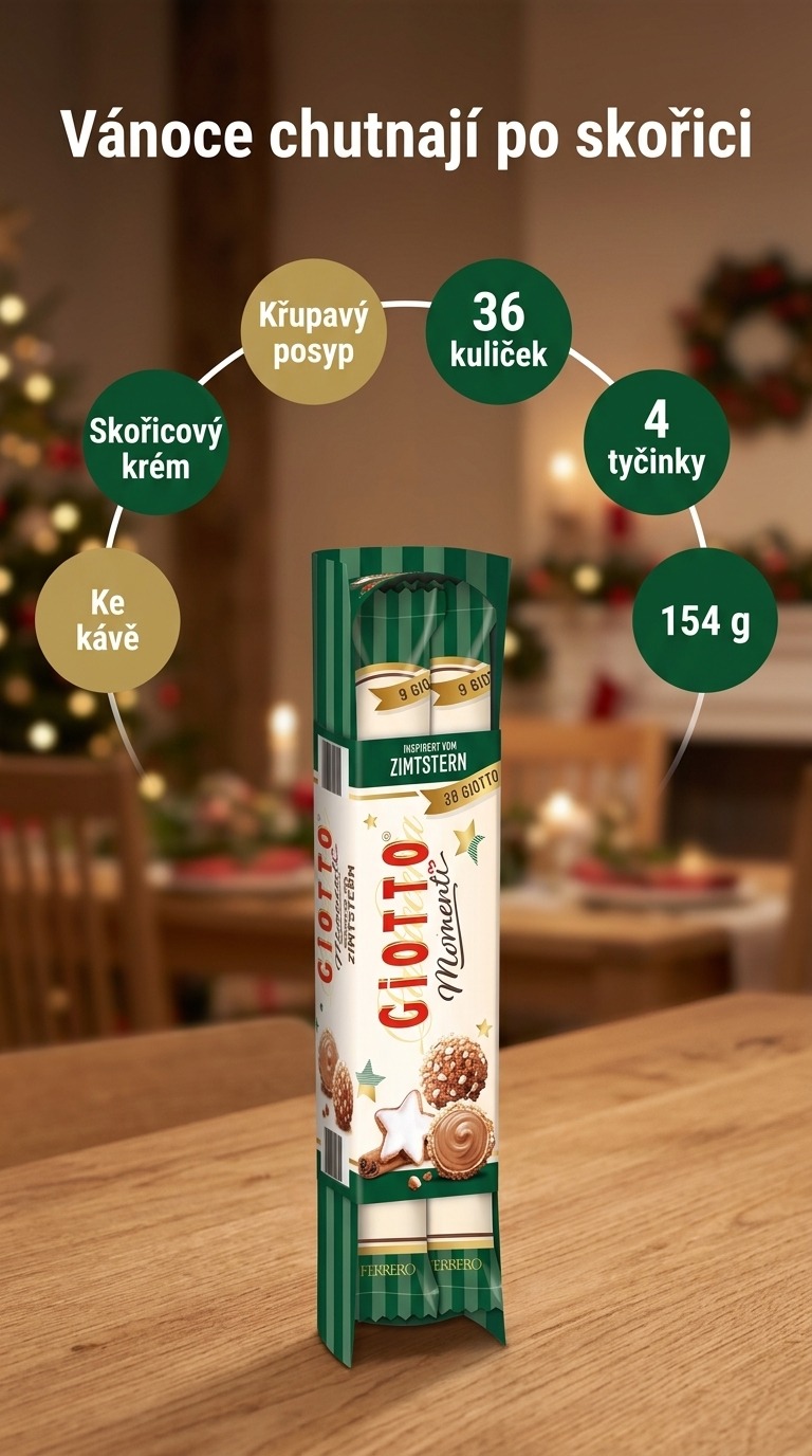 Giotto Momenti skořicové kuličky 154 g – mobilní infografika