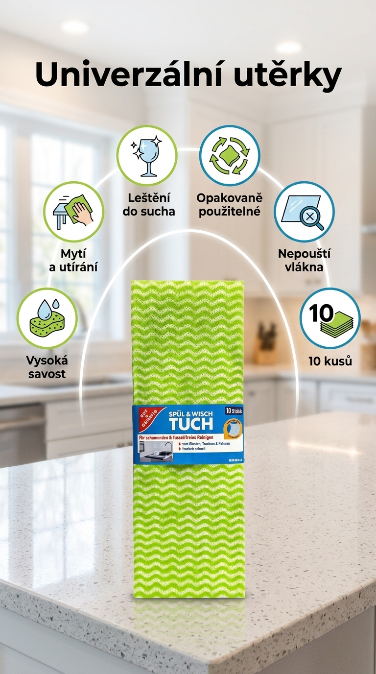 G&G utěrky na mytí, utírání a leštění - mobilní infografika