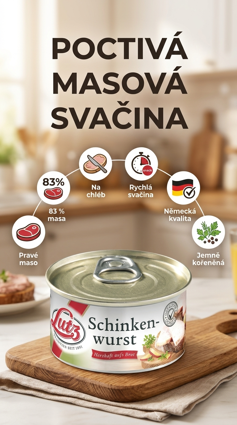 Lutz Šunkový salám paštika - mobilní infografika