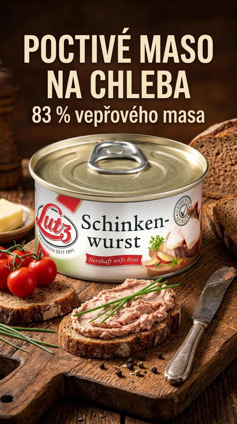 Lutz Šunkový salám paštika - poctivé maso na chleba