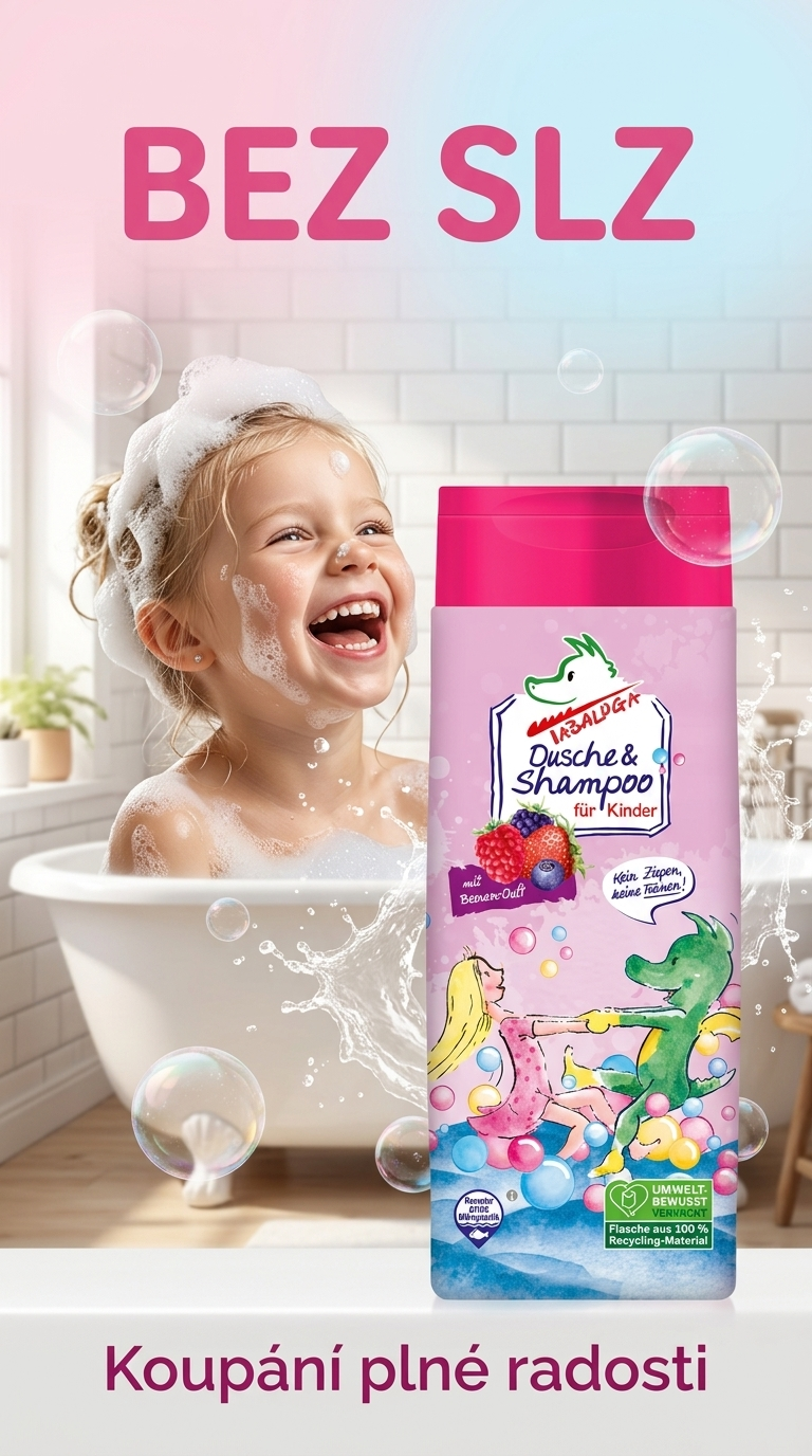 Tabaluga sprchový gel a šampon pro děti - lifestyle plakát